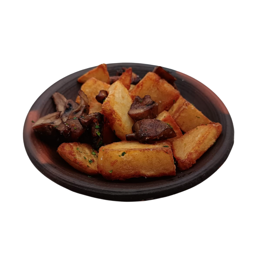 Papas confitadas con Champiñon
