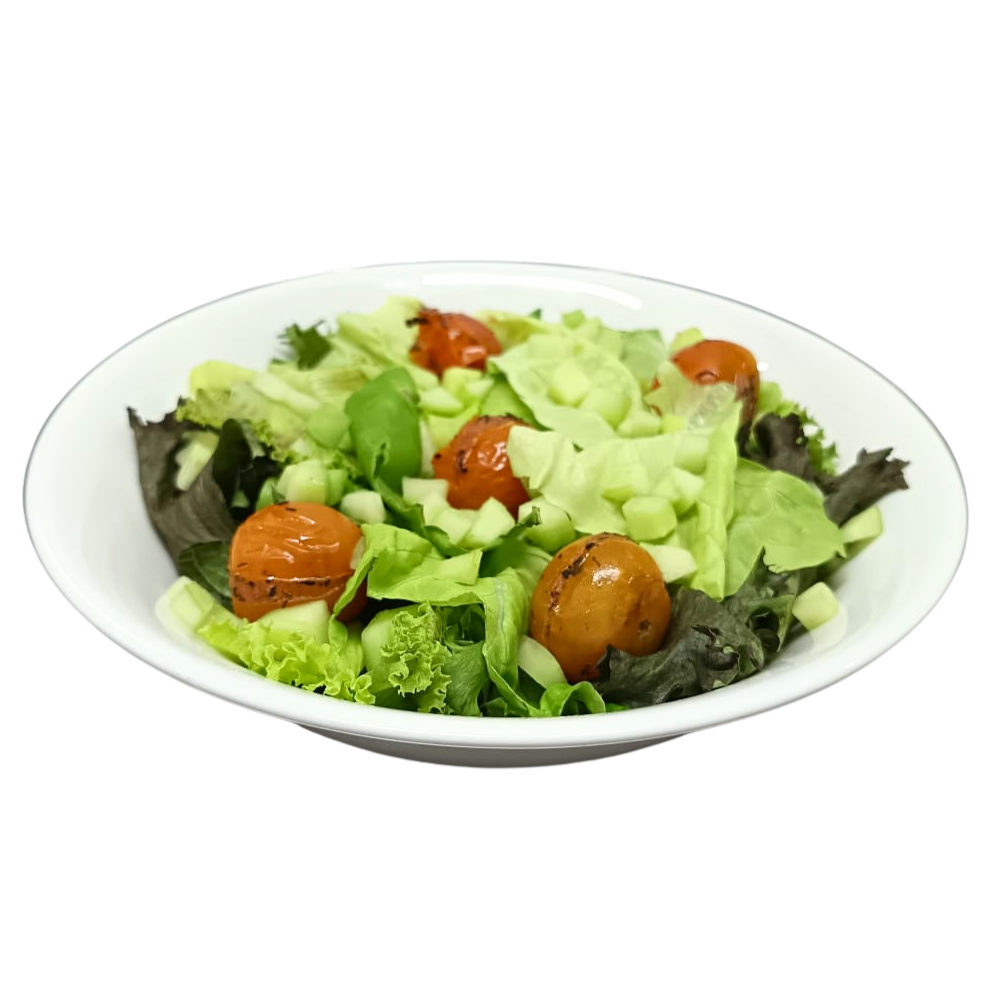 Ensalada de Lechuga, Cherries Asados y Pepino